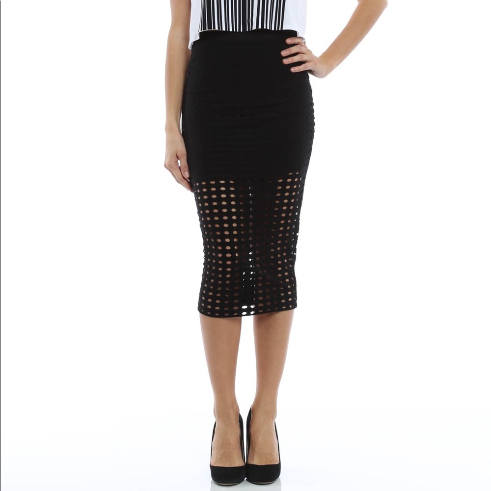 T by Alexander Wang Cut-out jersey pencil skirt